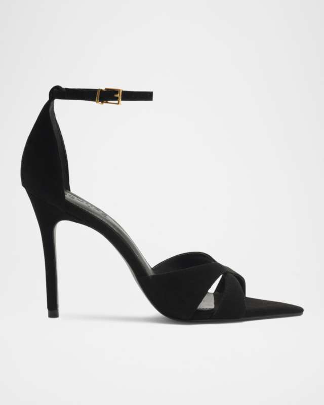Hilda Leaf Suede Stiletto Sandals
